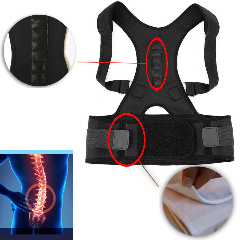 Soporte lumbar con corrección de postura y terapia magnética