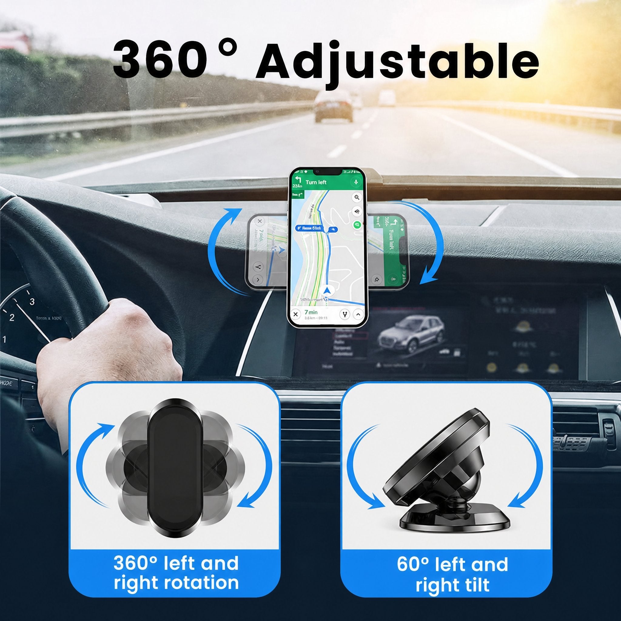 Soporte magnético para móvil de coche y más