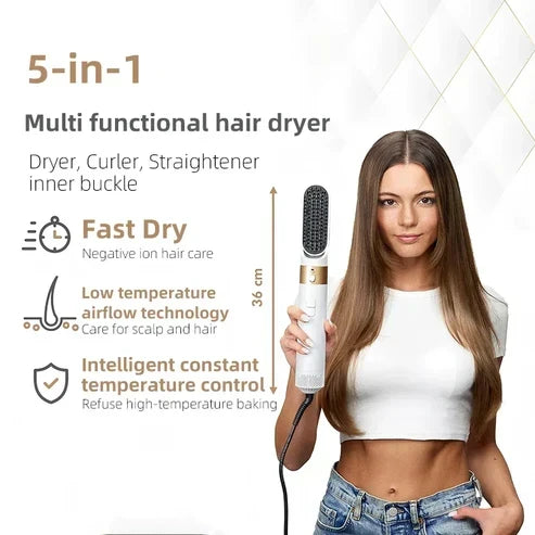 Styler para el pelo 5 en 1 con rizador automático, secador y cepillo alisador