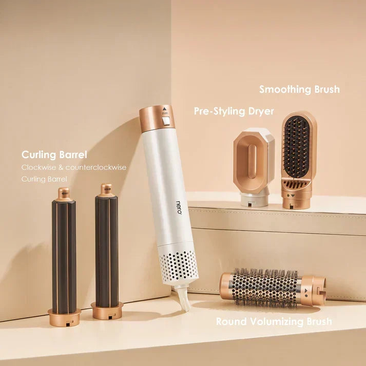 Styler para el pelo 5 en 1 con rizador automático, secador y cepillo alisador