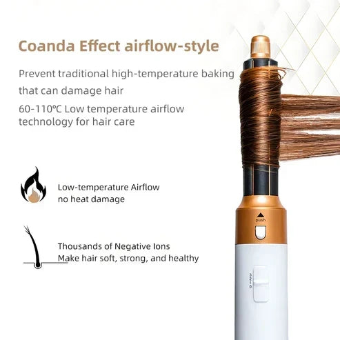 Styler para el pelo 5 en 1 con rizador automático, secador y cepillo alisador