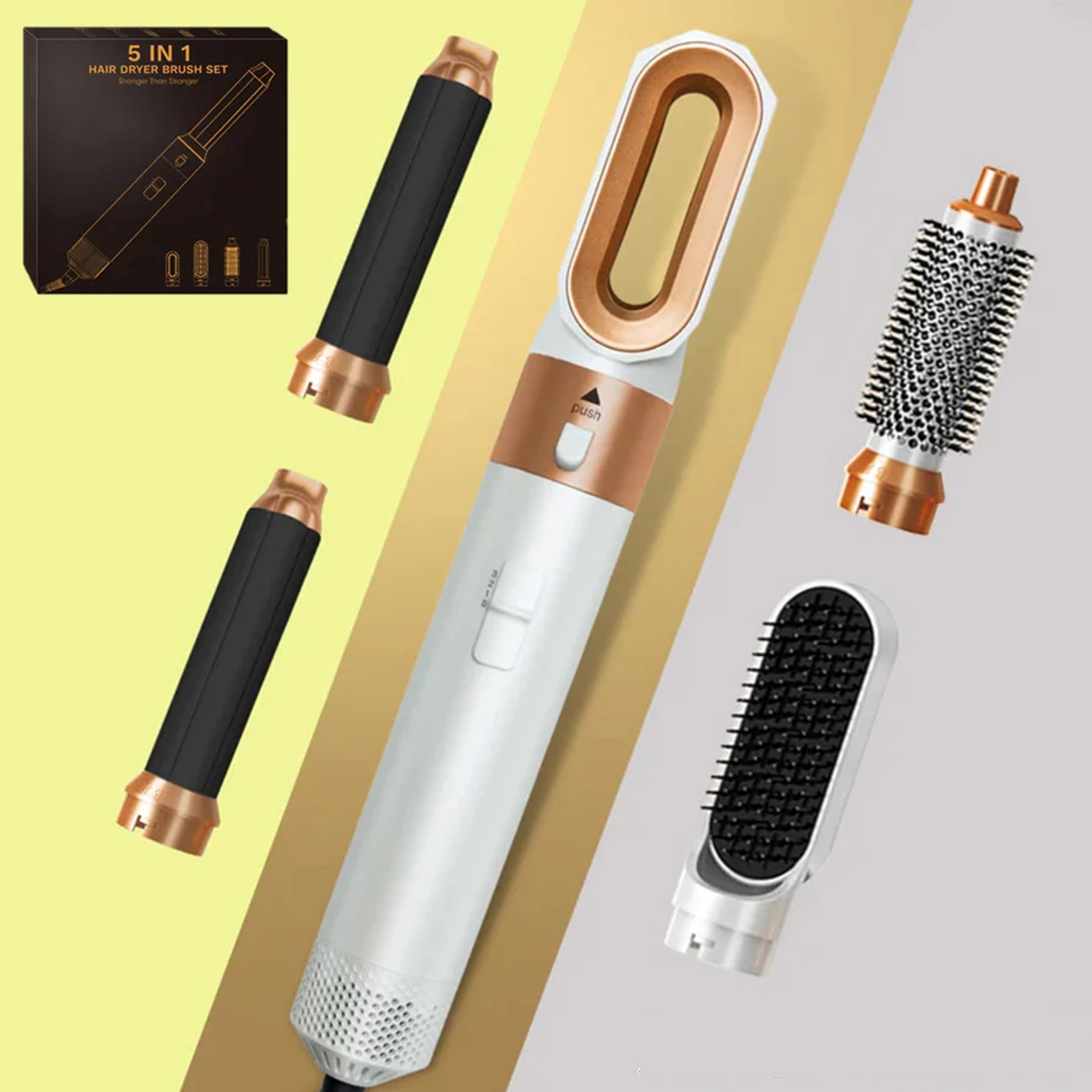 Styler para el pelo 5 en 1 con rizador automático, secador y cepillo alisador
