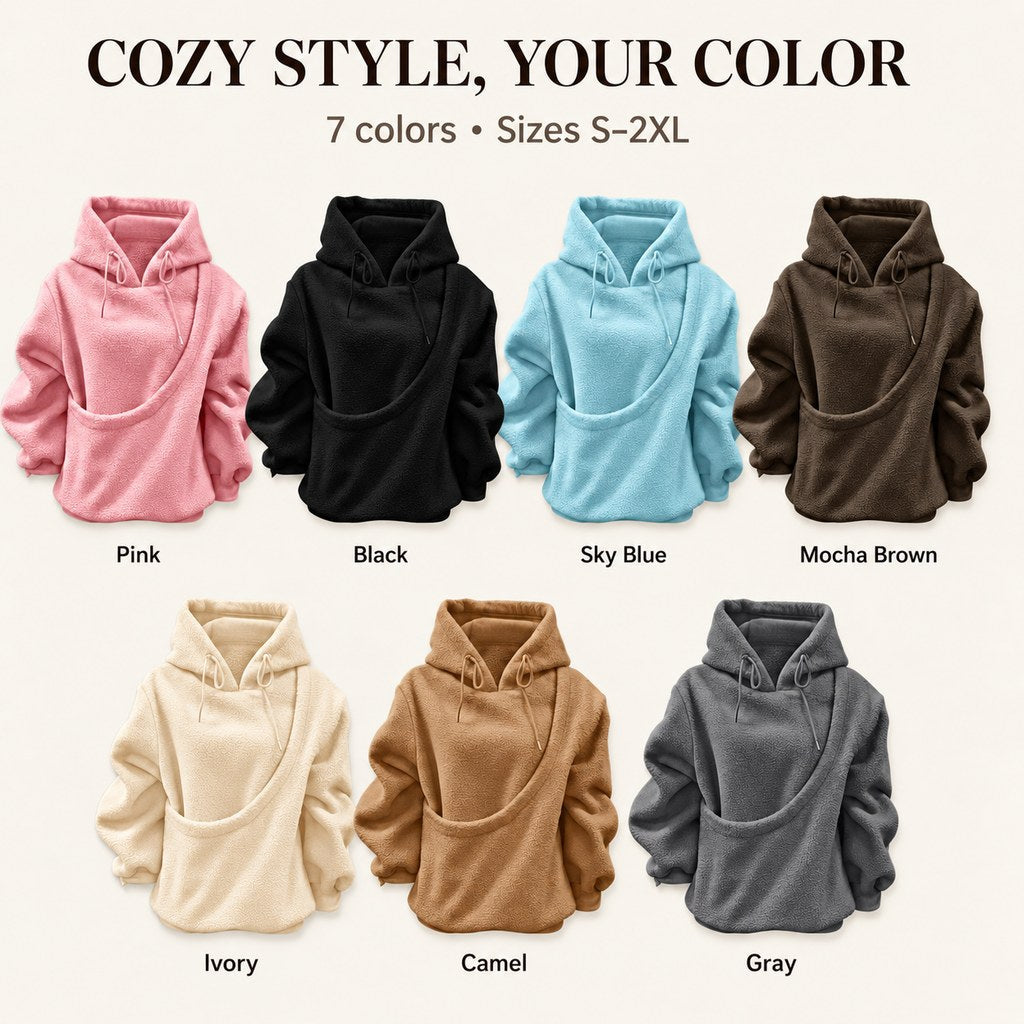 Sudadera con capucha y bolsillo frontal para transportar mascotas pequeñas – Perros y gatos – Cálida y acogedora