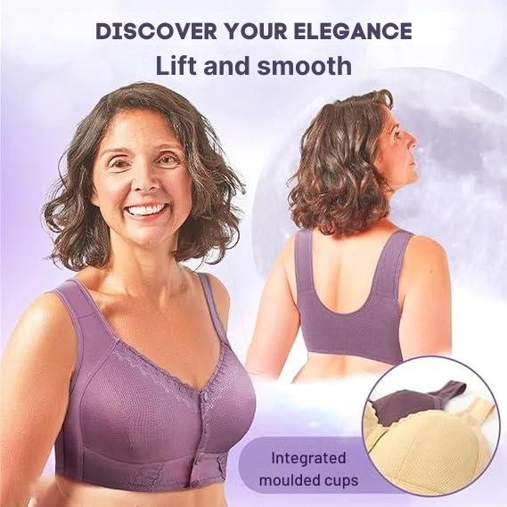 Sujetador sin aros EasyLift de algodón suave con cierre frontal