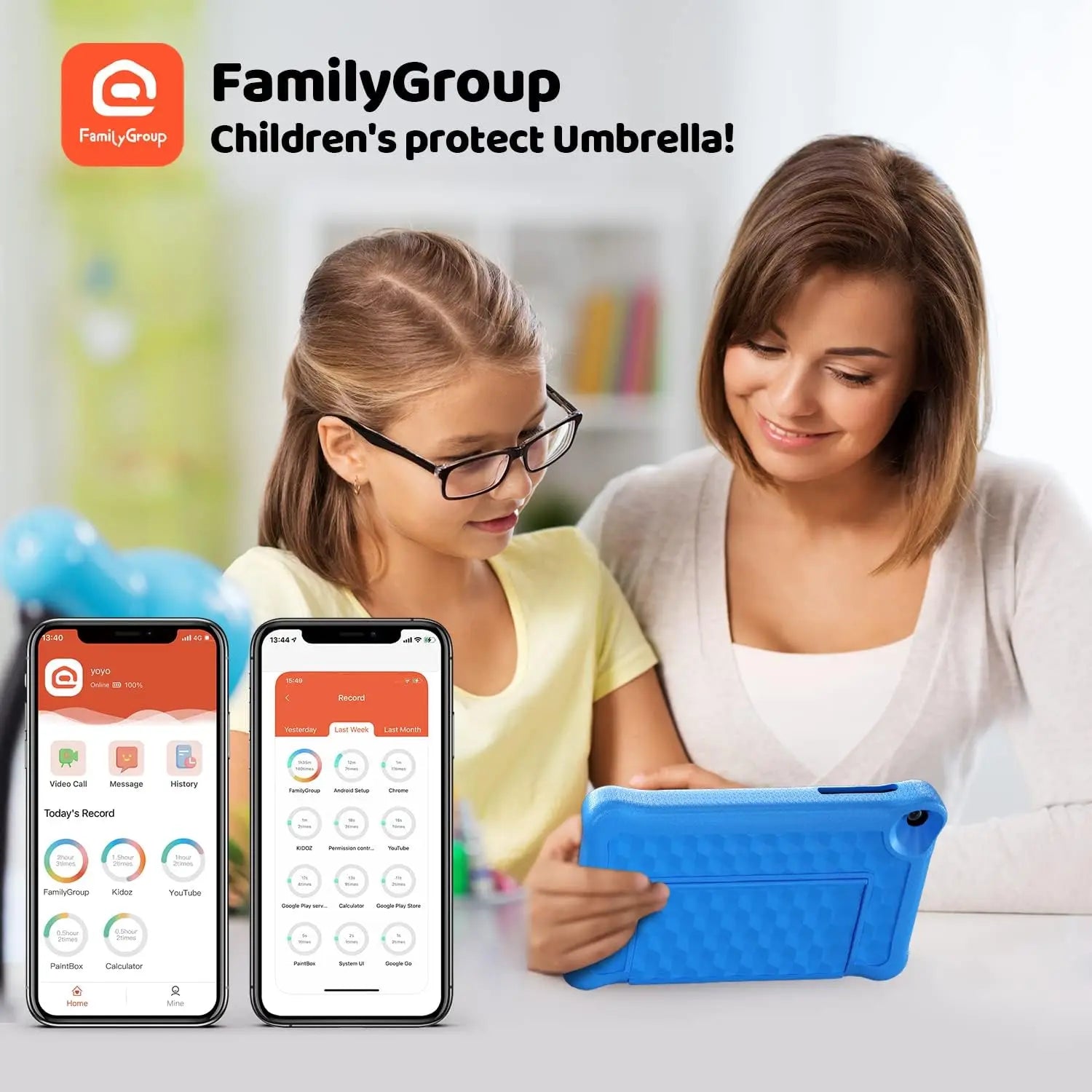 Tablet infantil de aprendizaje de 8 pulgadas con control parental y protección ocular