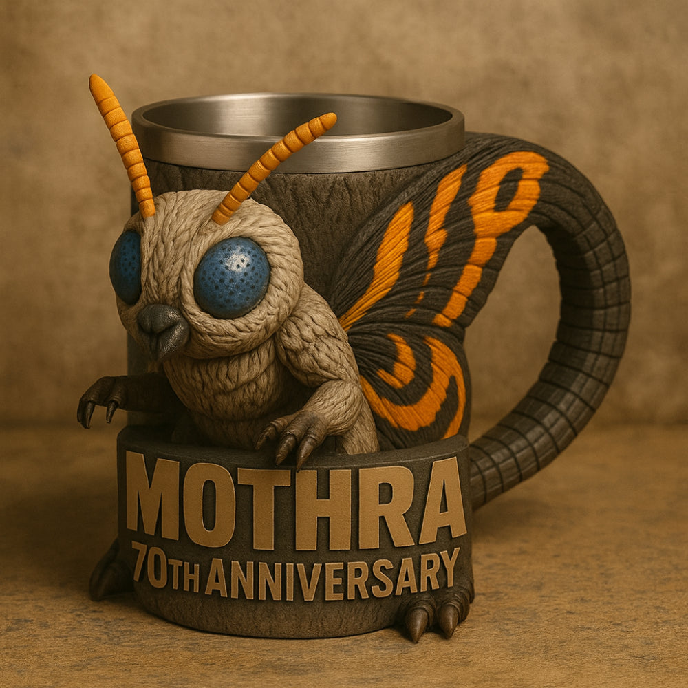 Taza de café con figura de monstruo 3D esculpida en cerámica