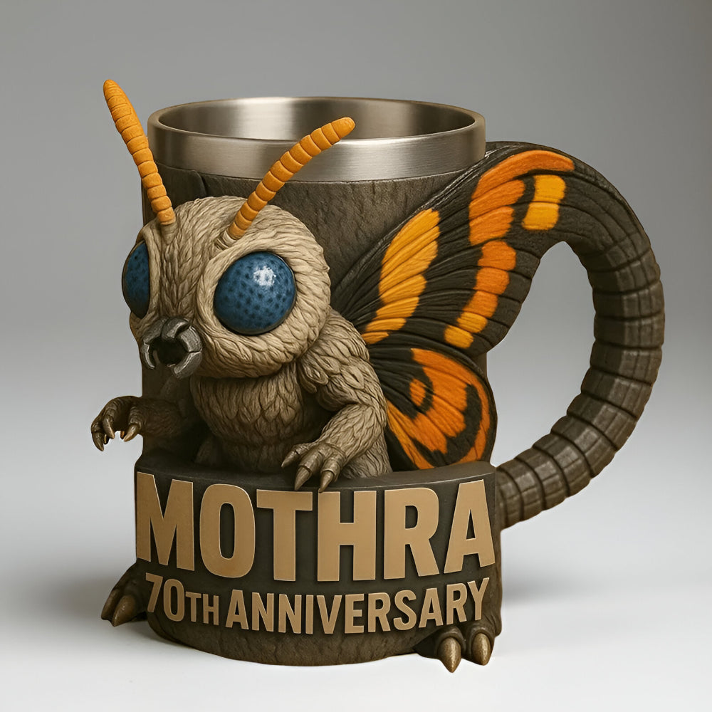 Taza de café con figura de monstruo 3D esculpida en cerámica