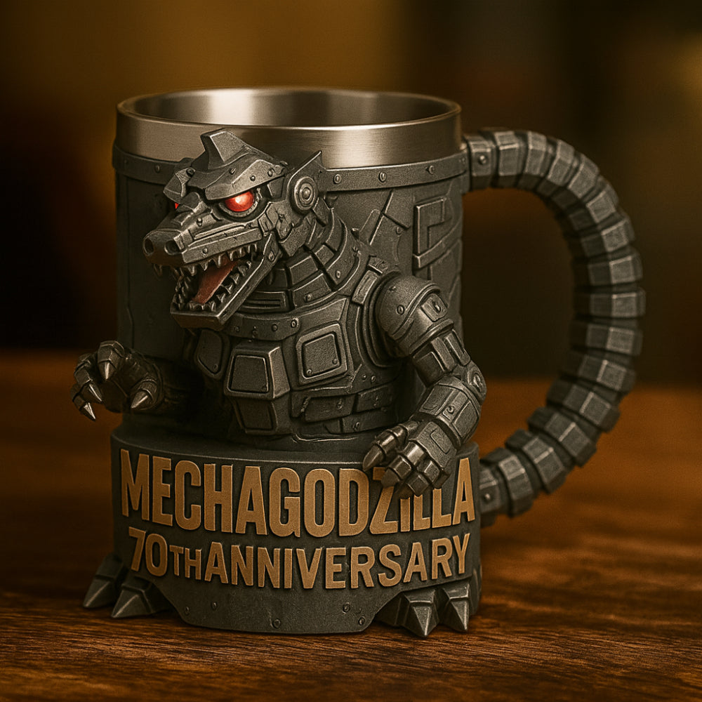 Taza de café con figura de monstruo 3D esculpida en cerámica