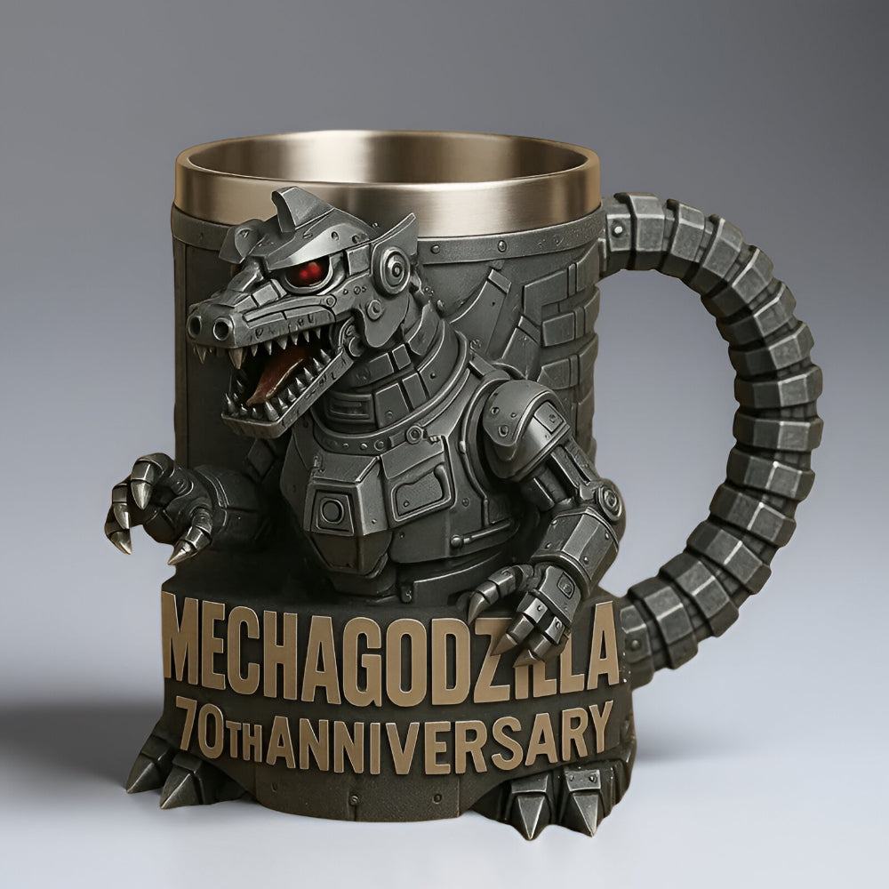 Taza de café con figura de monstruo 3D esculpida en cerámica