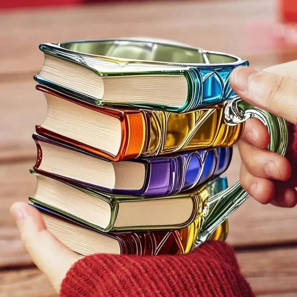Taza con forma de lomo de libro para entusiastas de la literatura y lectores