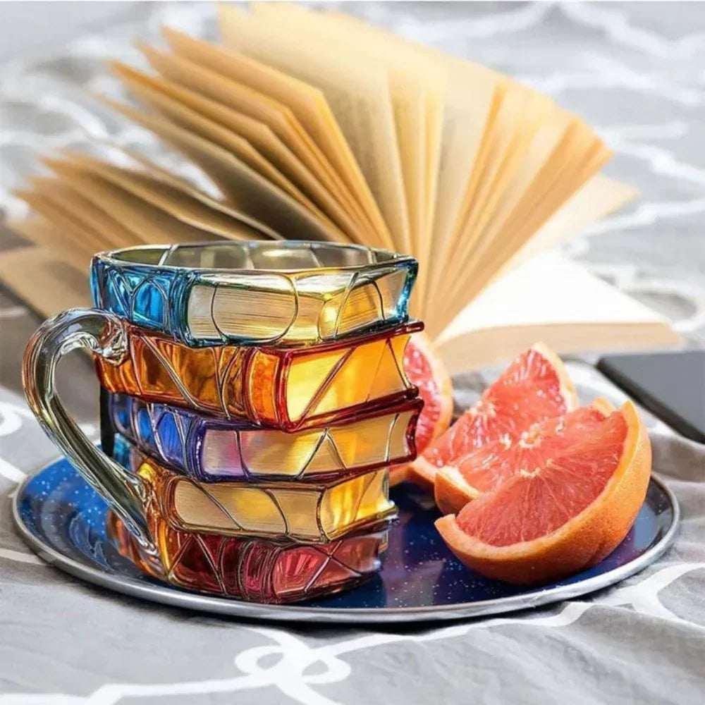 Taza con forma de lomo de libro para entusiastas de la literatura y lectores
