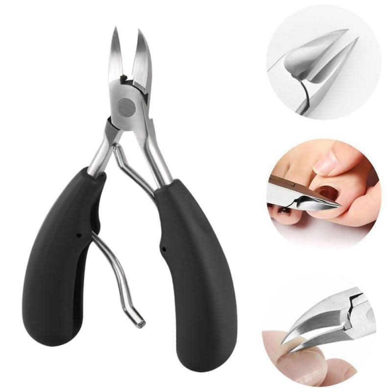 Tijeras para uñas de los pies con hojas curvas de acero inoxidable y agarre ergonómico