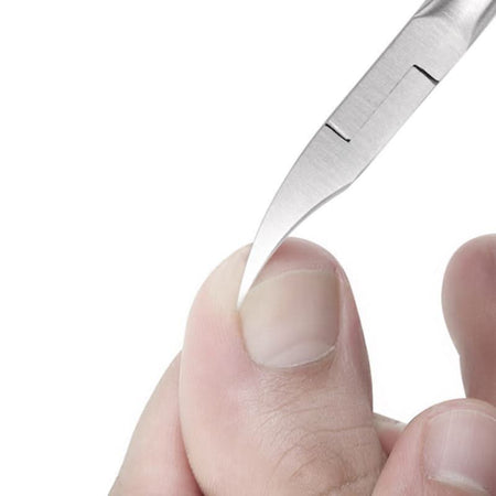 Tijeras para uñas de los pies con hojas curvas de acero inoxidable y agarre ergonómico