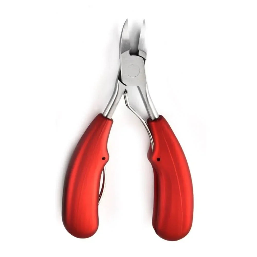 Tijeras para uñas de los pies con hojas curvas de acero inoxidable y agarre ergonómico
