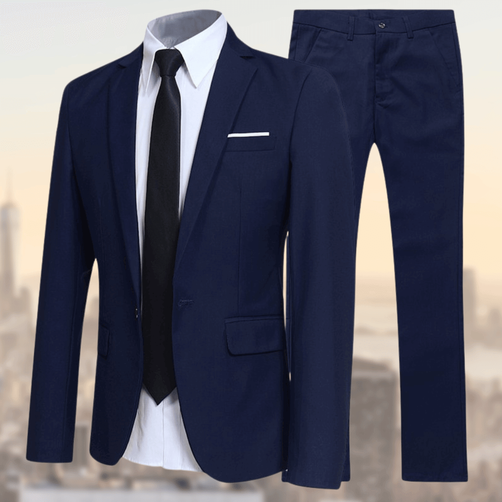 Traje de negocios entallado refinado