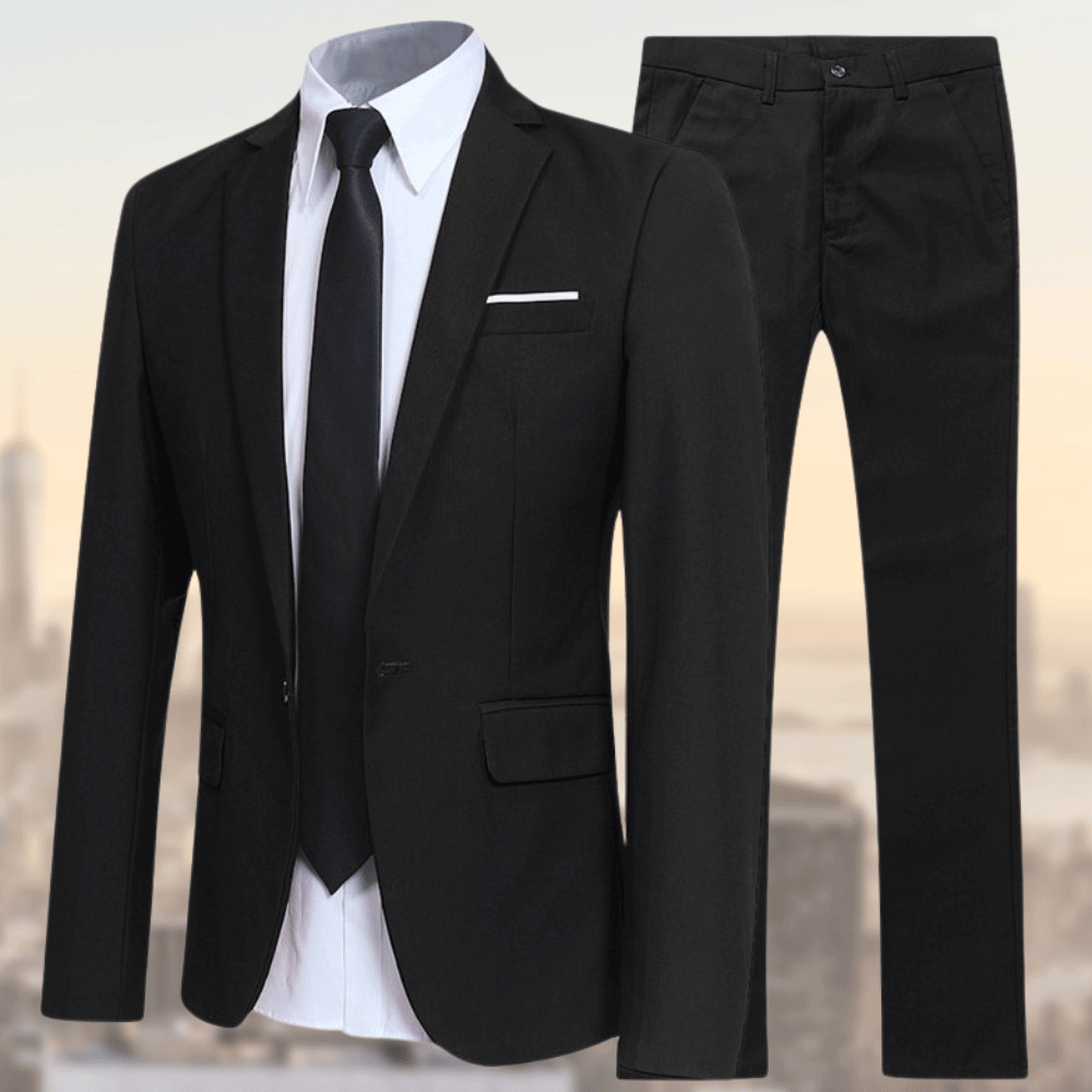 Traje de negocios entallado refinado