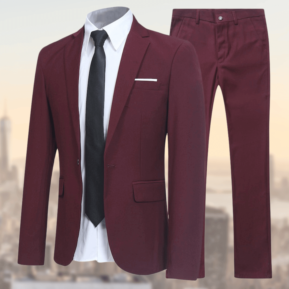 Traje de negocios entallado refinado