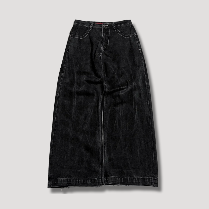 Vaqueros baggy negros de talle alto – Raven