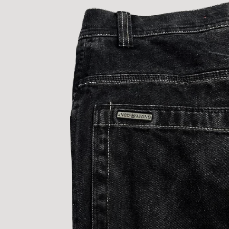 Vaqueros baggy negros de talle alto – Raven