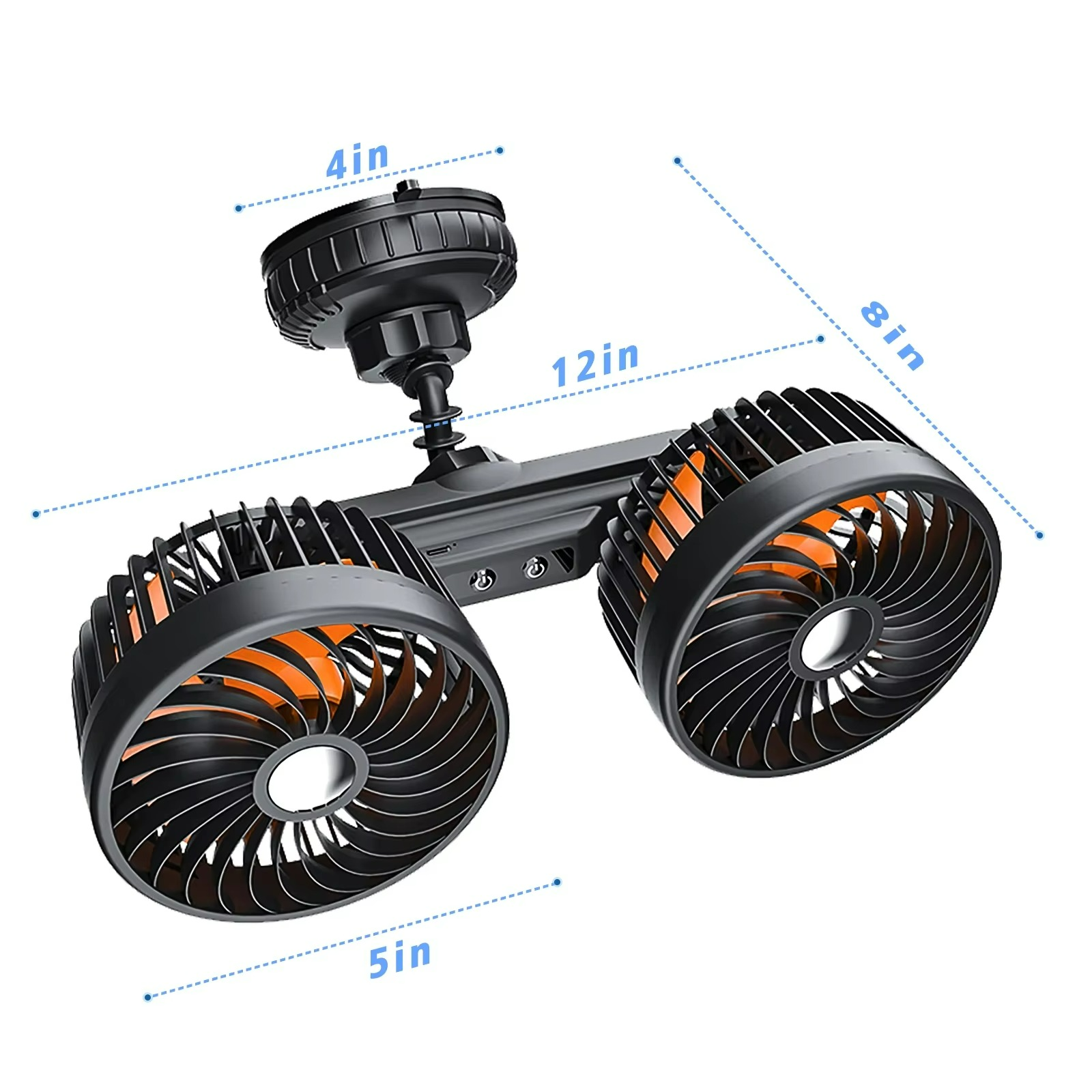 Ventilador de coche AeroBreeze inalámbrico con batería de 4000 mAh y 3 velocidades