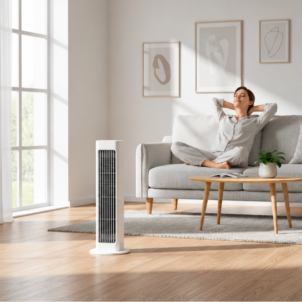 Ventilador de torre portátil oscilante