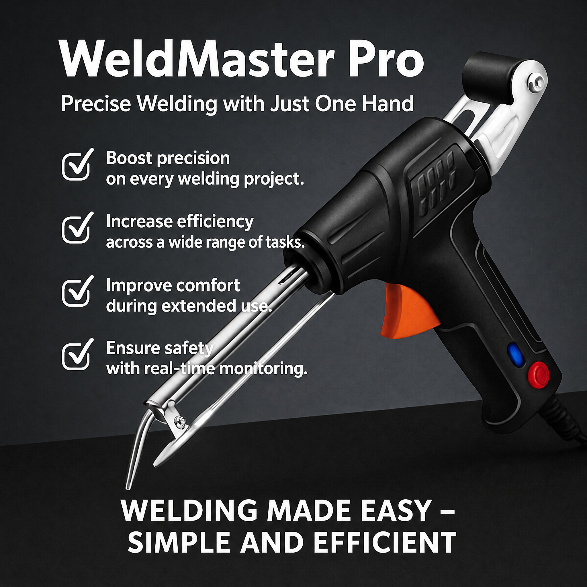 WeldMaster Pro – Soldadura precisa con una sola mano