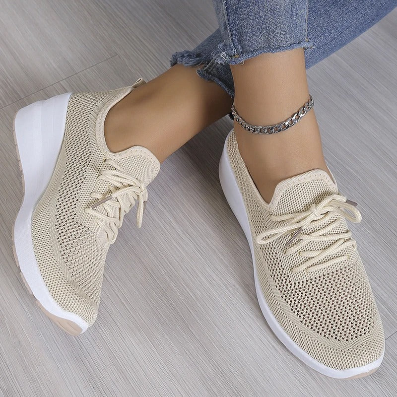 Zapatillas deportivas de cuña con plataforma elevada para mujer