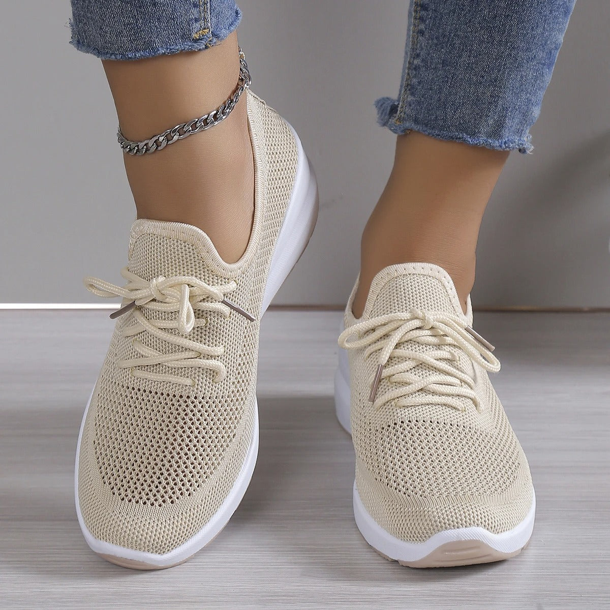 Zapatillas deportivas de cuña con plataforma elevada para mujer