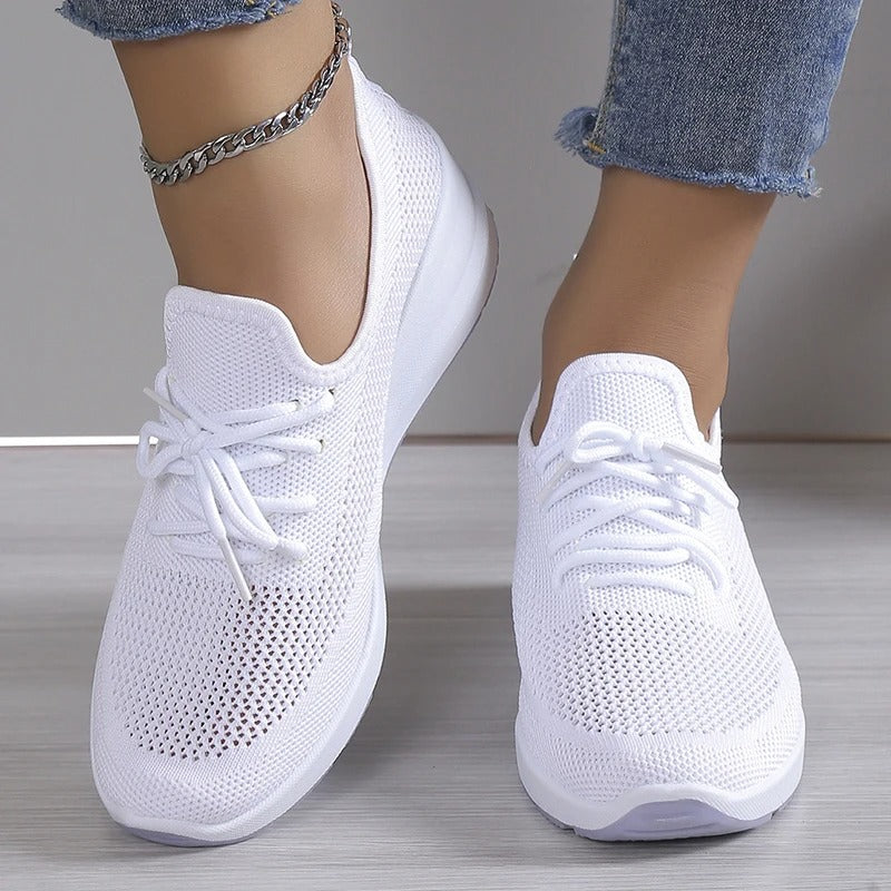 Zapatillas deportivas de cuña con plataforma elevada para mujer