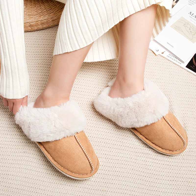Zapatillas forradas con forro suave y suela antideslizante