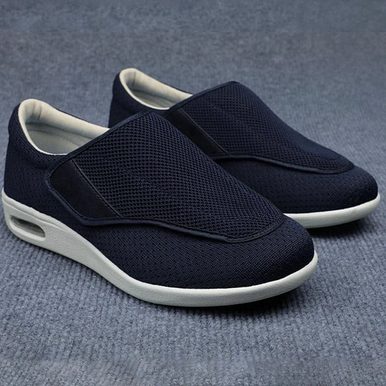 Zapatos anchos para pies hinchados con correas ajustables y plantillas extraíbles de espuma viscoelástica