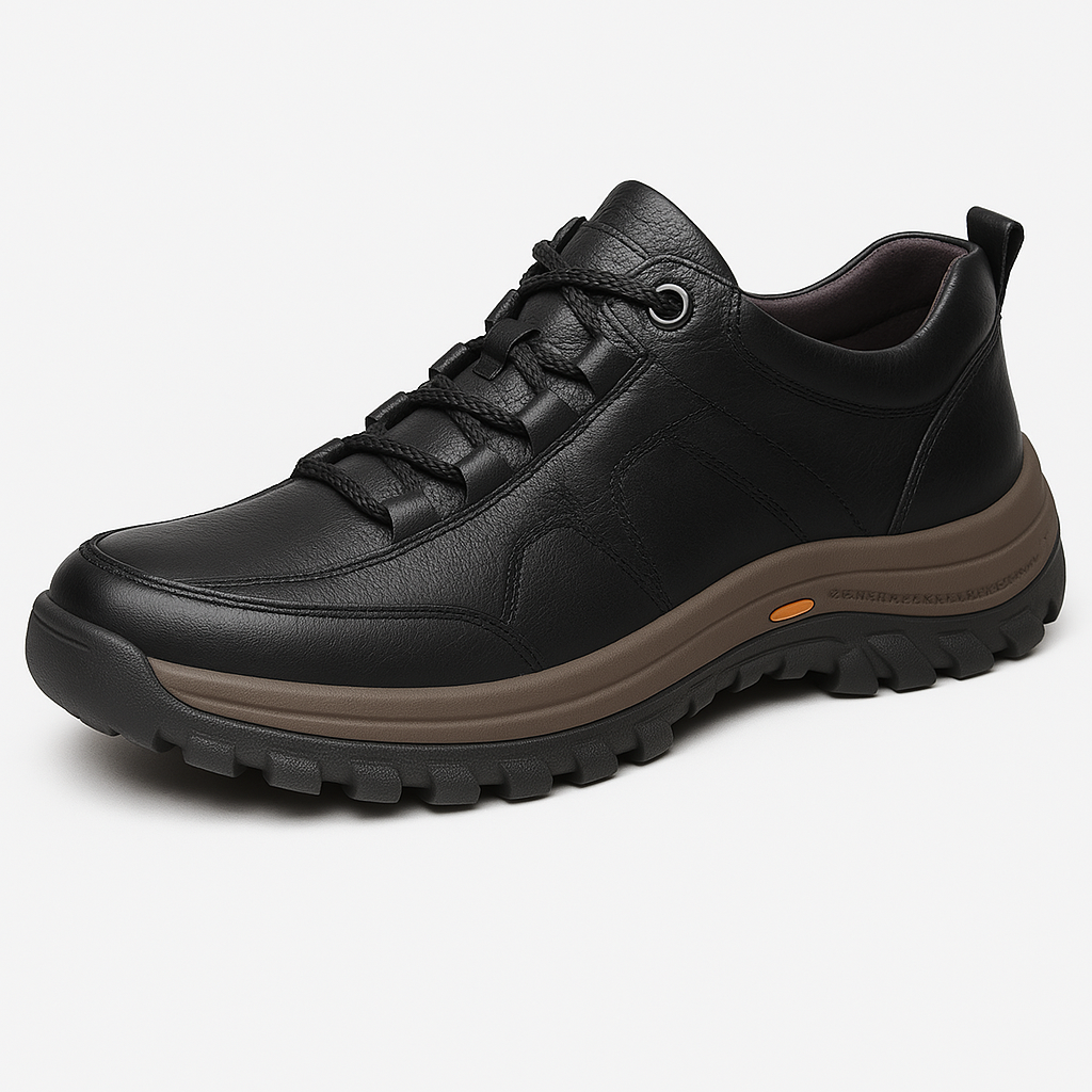 Zapatos de piel para caminar con soporte de arco acolchado para hombre