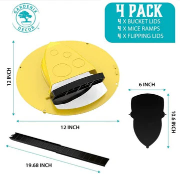 Pack de 4 Trampas para Ratones con Tapa para Cubo – Solución Automática de Control de Roedores