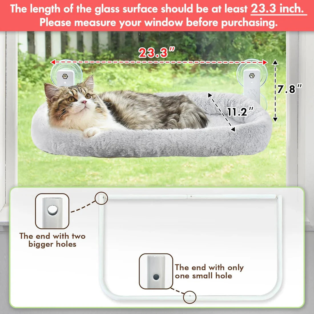 Estante de ventana para gatos sin cables