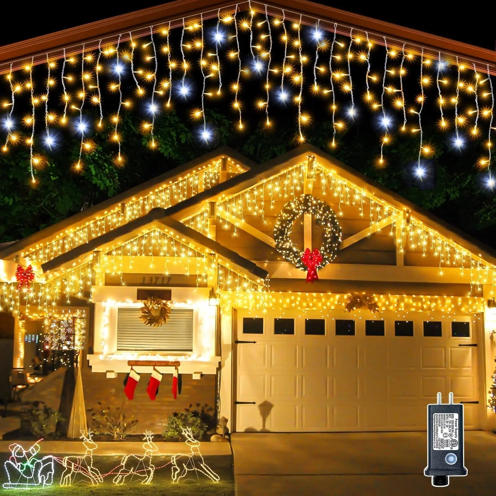 Luces de Hadas LED Carámbano para Exterior – Efecto en Cascada Navideño