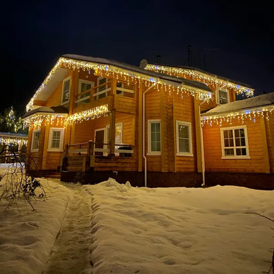 Luces de Hadas LED Carámbano para Exterior – Efecto en Cascada Navideño