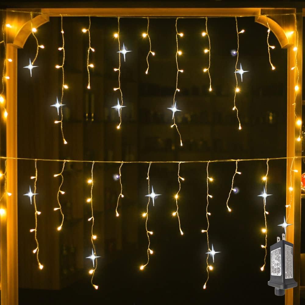 Luces de Hadas LED Carámbano para Exterior – Efecto en Cascada Navideño