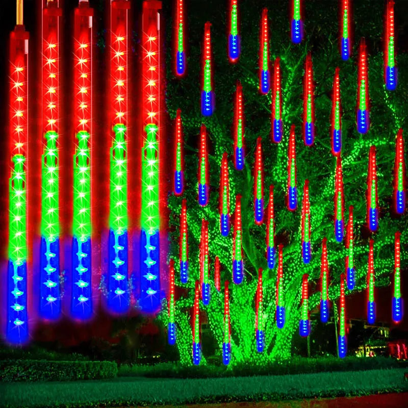 Luces LED Meteorito para Jardín – Iluminación Navideña Impermeable