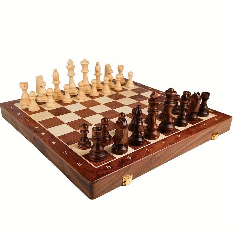 Set de Ajedrez en Madera Maciza Premium – Tablero Plegable