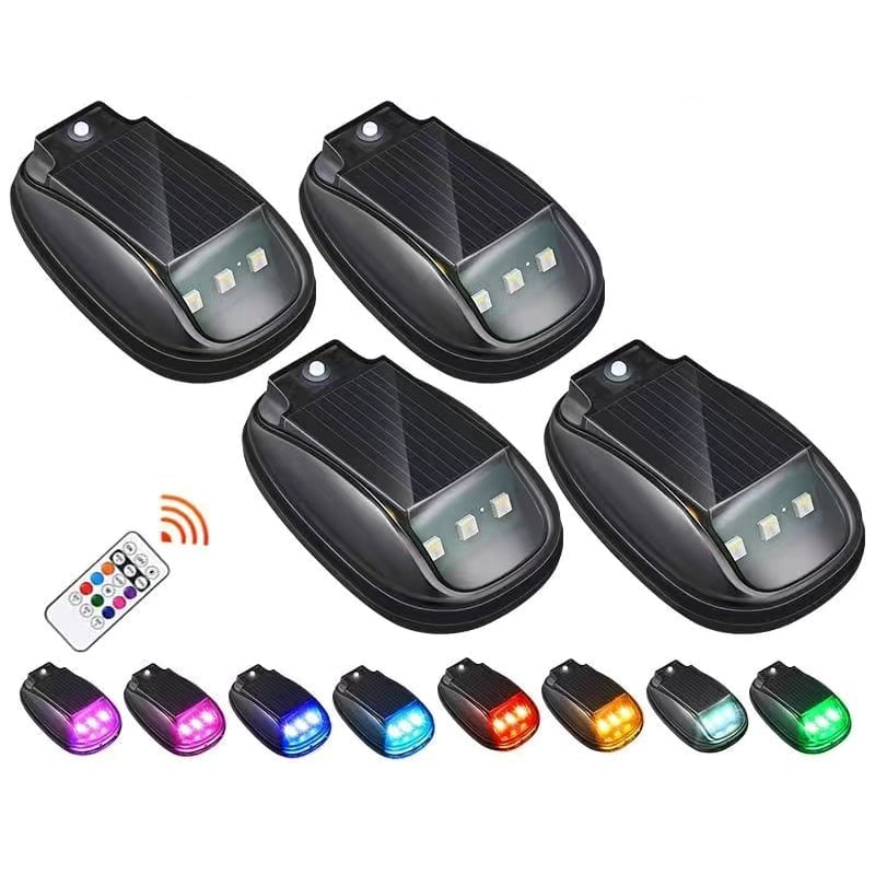 Luz estroboscópica RGB para techo de automóvil con energía solar