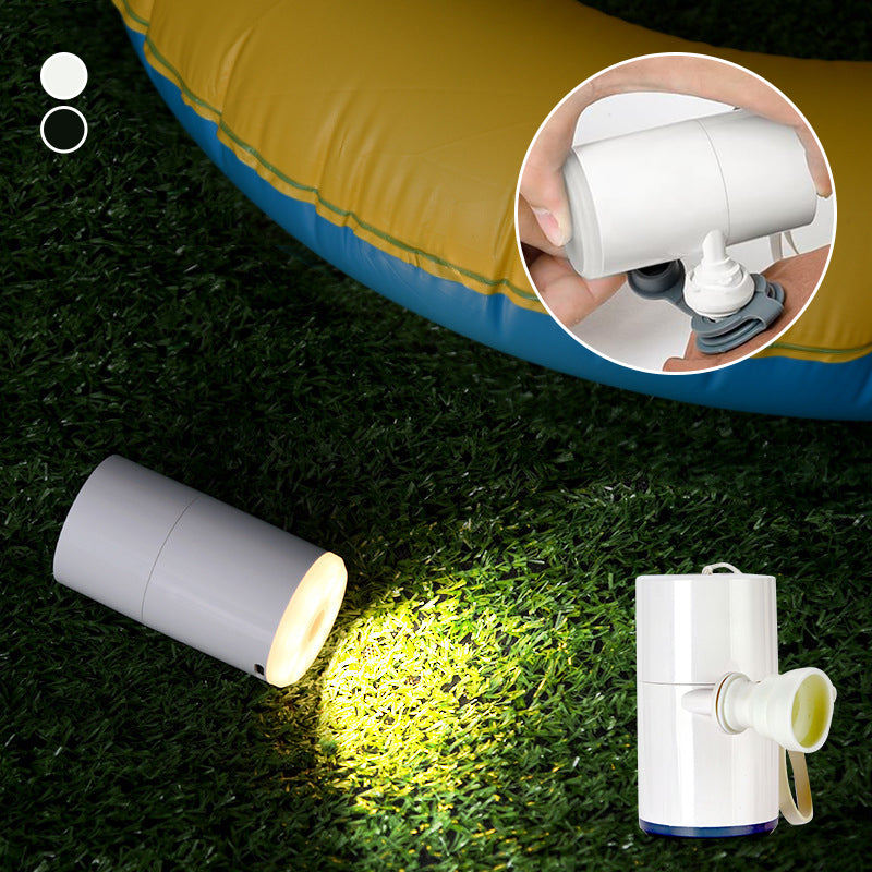 Bomba de aire portátil con luz LED | Inflador compacto para camping y exteriores