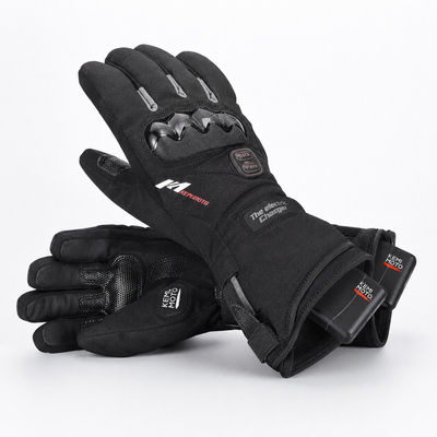 Guantes calefactables moto invierno impermeables batería recargable 2500mAh 3 temperaturas táctiles