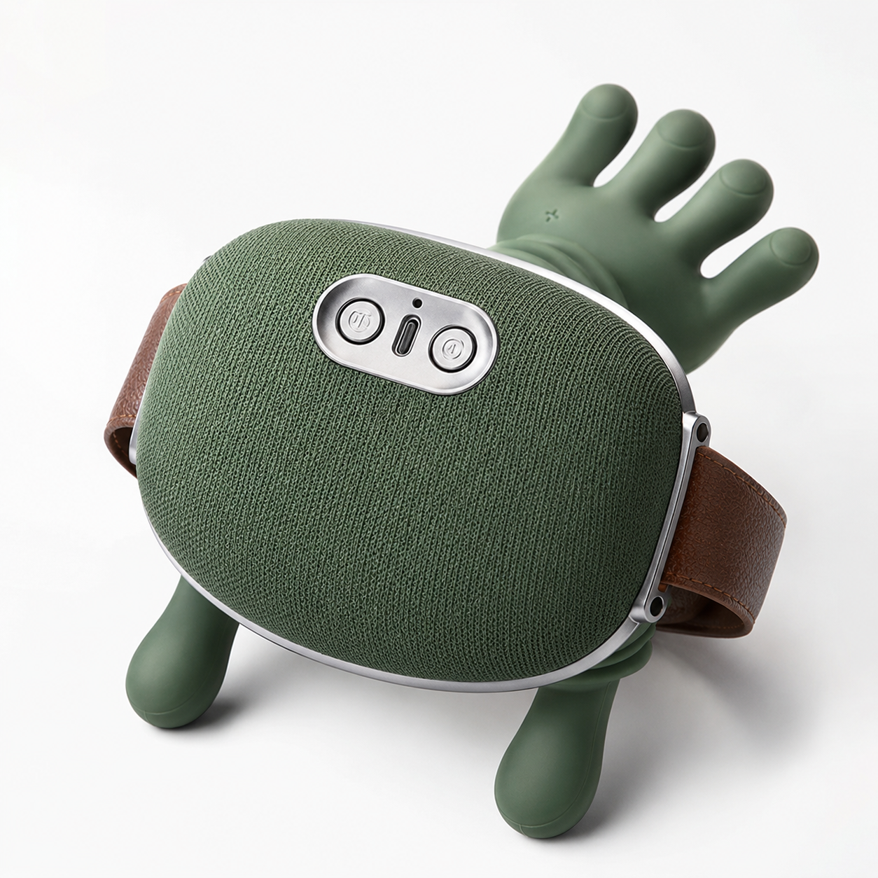Masajeador cervical eléctrico shiatsu con diseño ergonómico en forma de U sobre fondo neutro