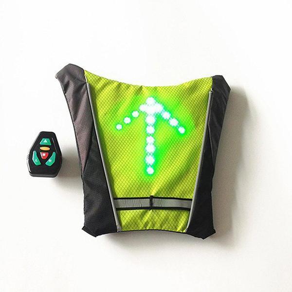 Dmax | Chaleco LED reflectante de seguridad para ciclismo con señal de giro, impermeable para exteriores