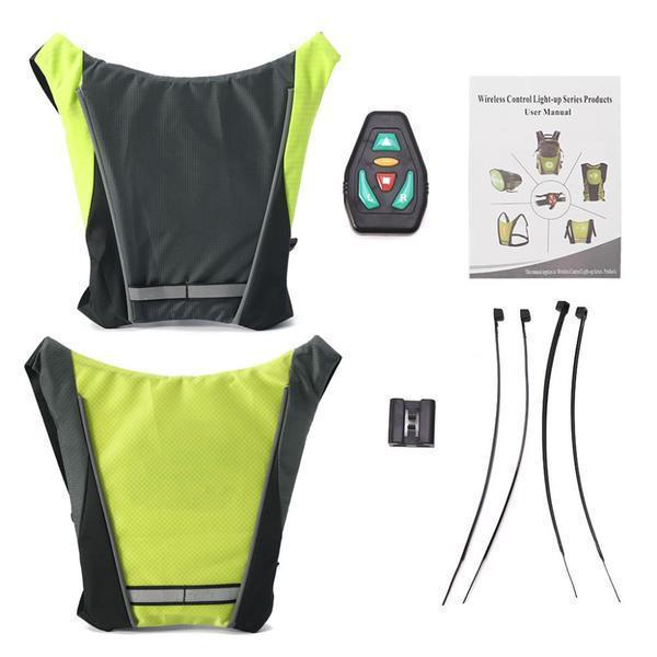Dmax | Chaleco LED reflectante de seguridad para ciclismo con señal de giro, impermeable para exteriores