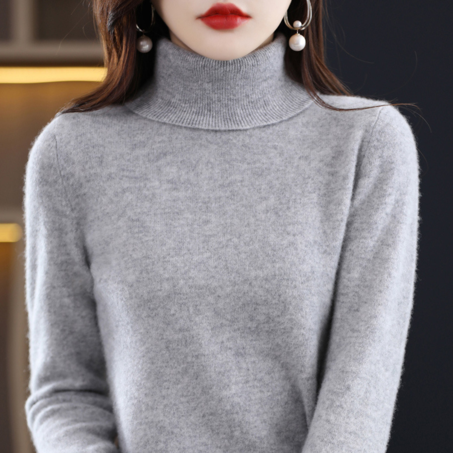 Suéter de cuello alto de cachemira para mujer – Elena