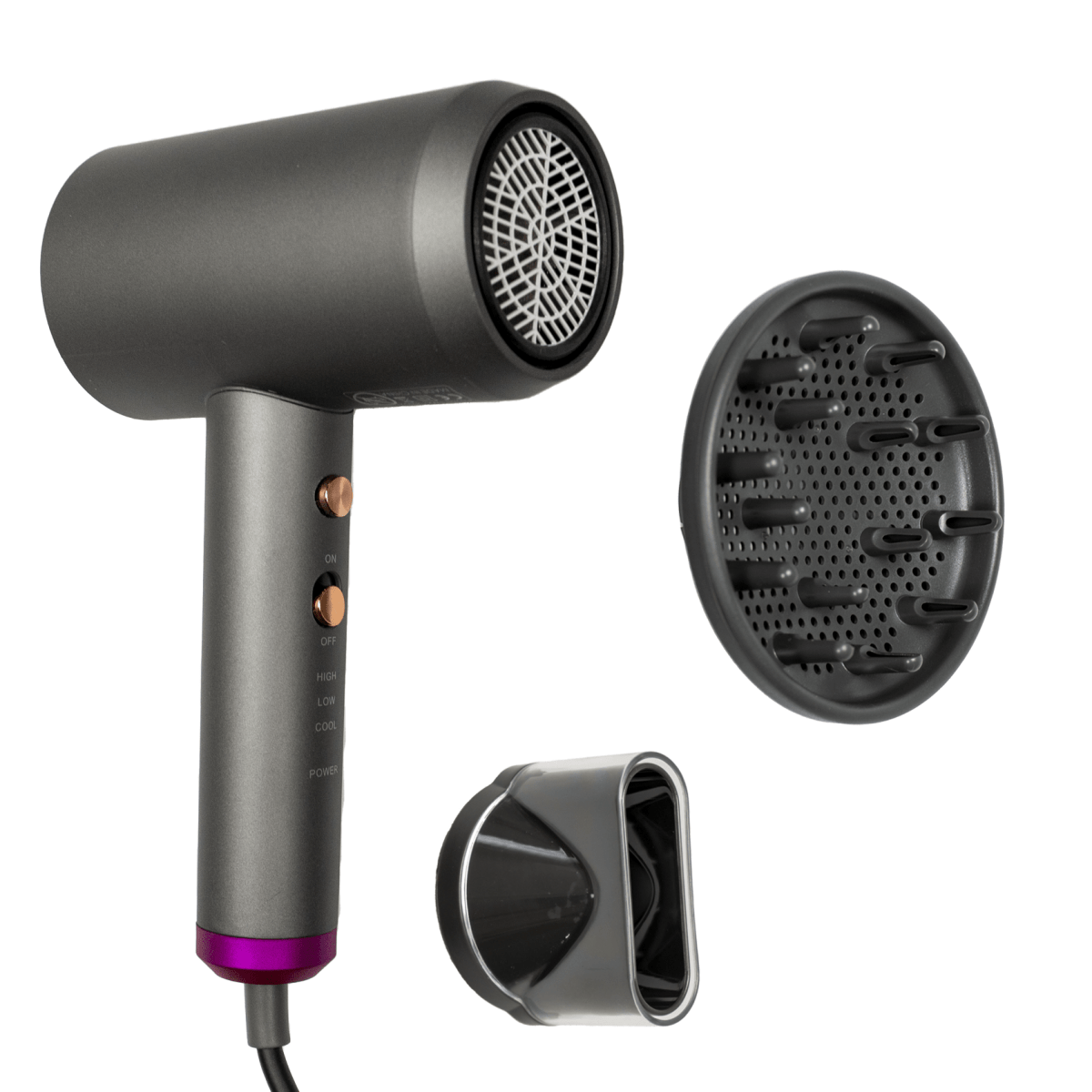 DescuentosMax™ AirFlow Pro - Secador de pelo compacto con difusor y concentrador