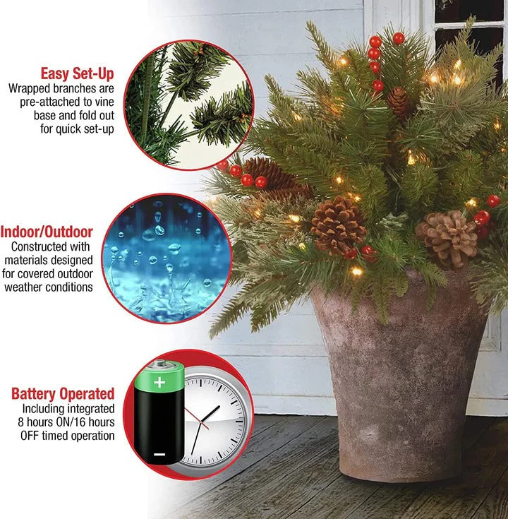 Relleno de Urna Navideño con Luz LED – Decoración Festiva de Navidad