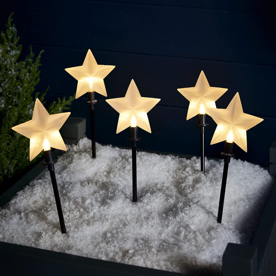 Luces de Estrella para Jardín – Decoración Navideña LED Exterior con Temporizador