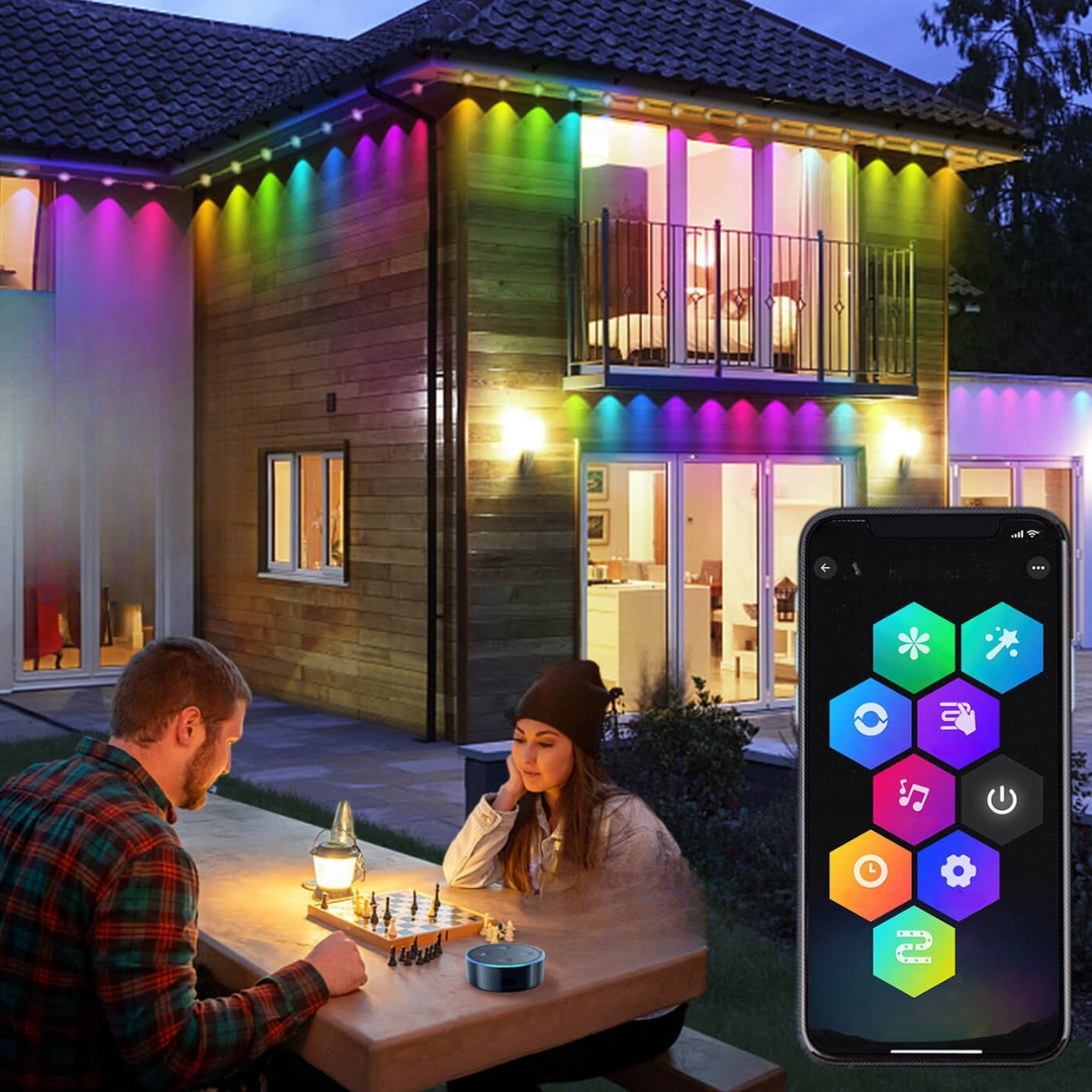 Luces de Navidad LED Inteligentes Exterior RGB – WiFi Impermeables